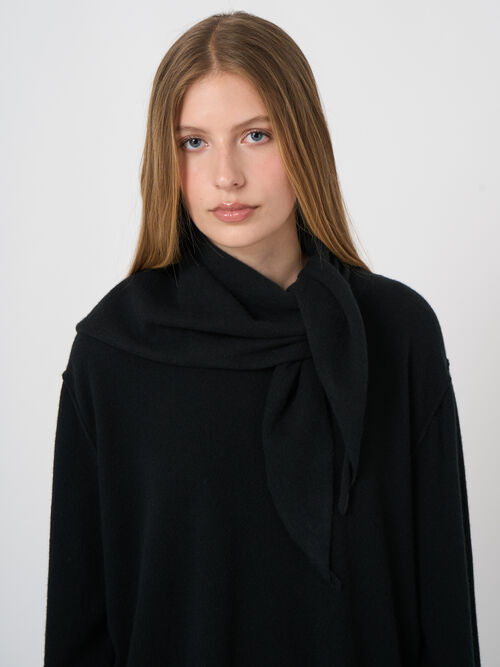 Fine-Knit Cashmere Triangle Scarf