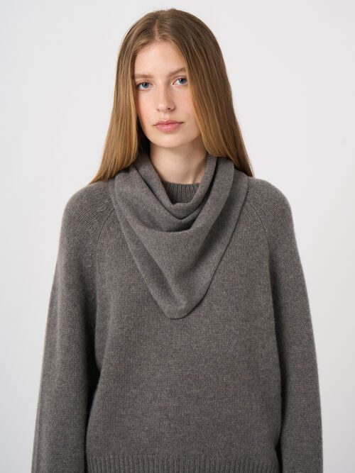Fine-Knit Cashmere Triangle Scarf