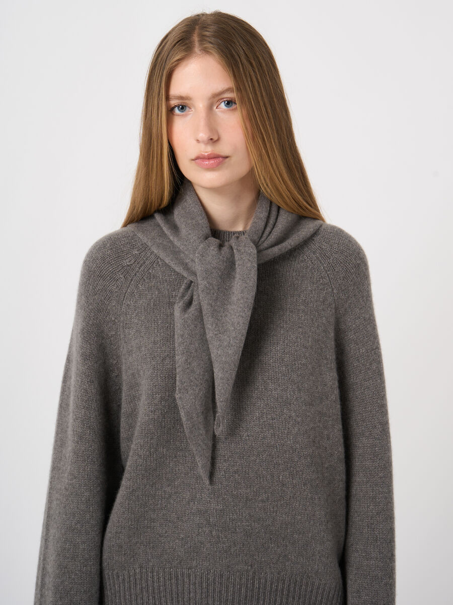Fine-Knit Cashmere Triangle Scarf image number 1