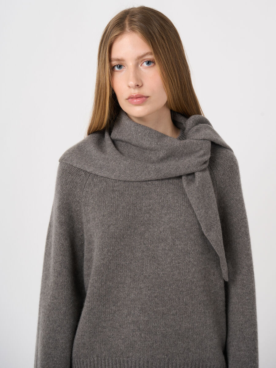 Fine-Knit Cashmere Triangle Scarf image number 2