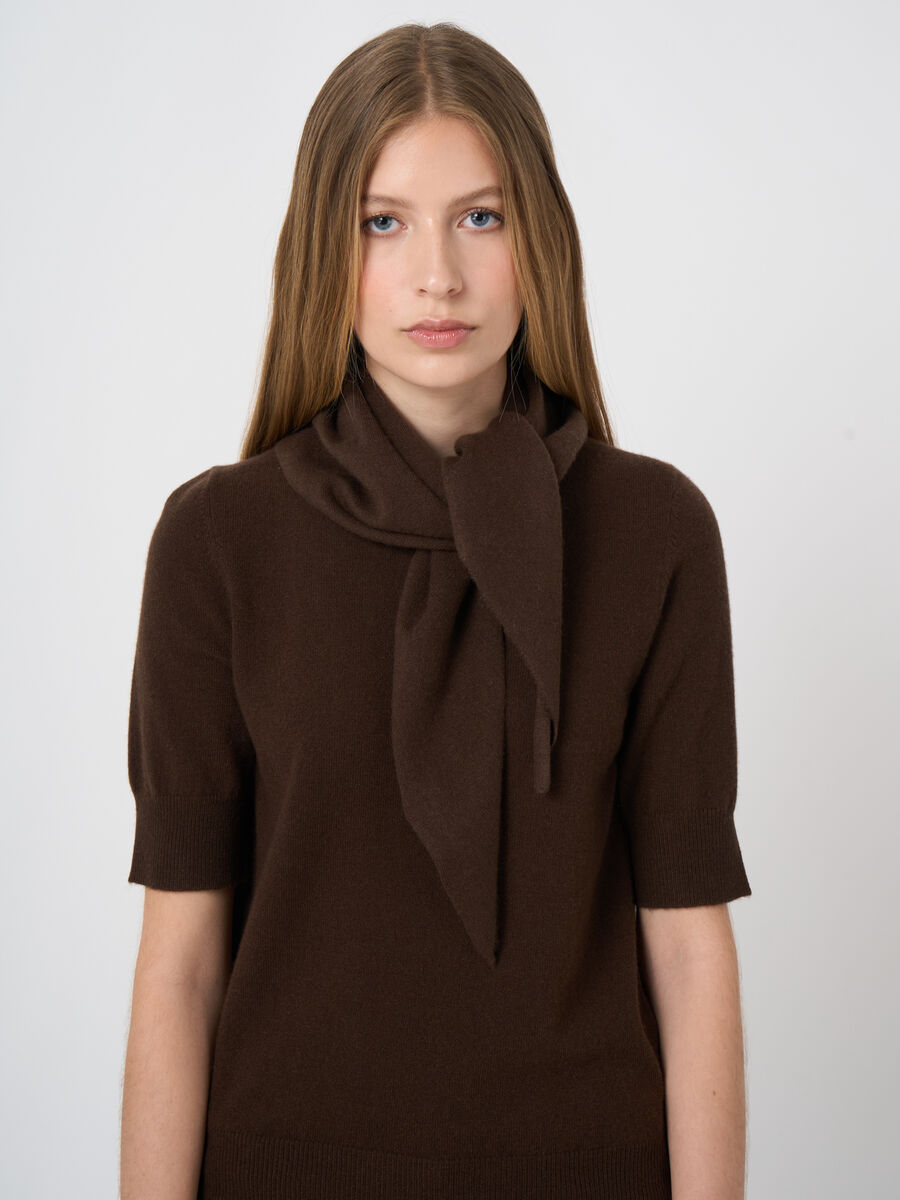Fine-Knit Cashmere Triangle Scarf image number 0