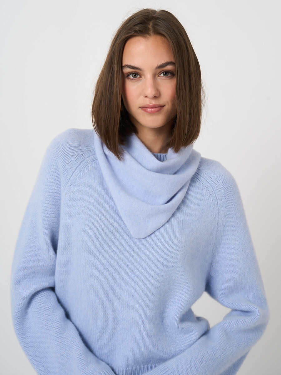 Fine-Knit Cashmere Triangle Scarf image number 1