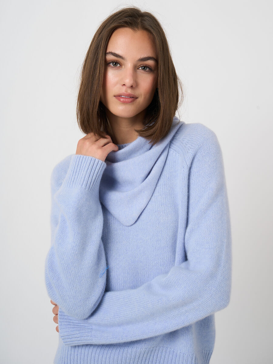 Fine-Knit Cashmere Triangle Scarf image number 2