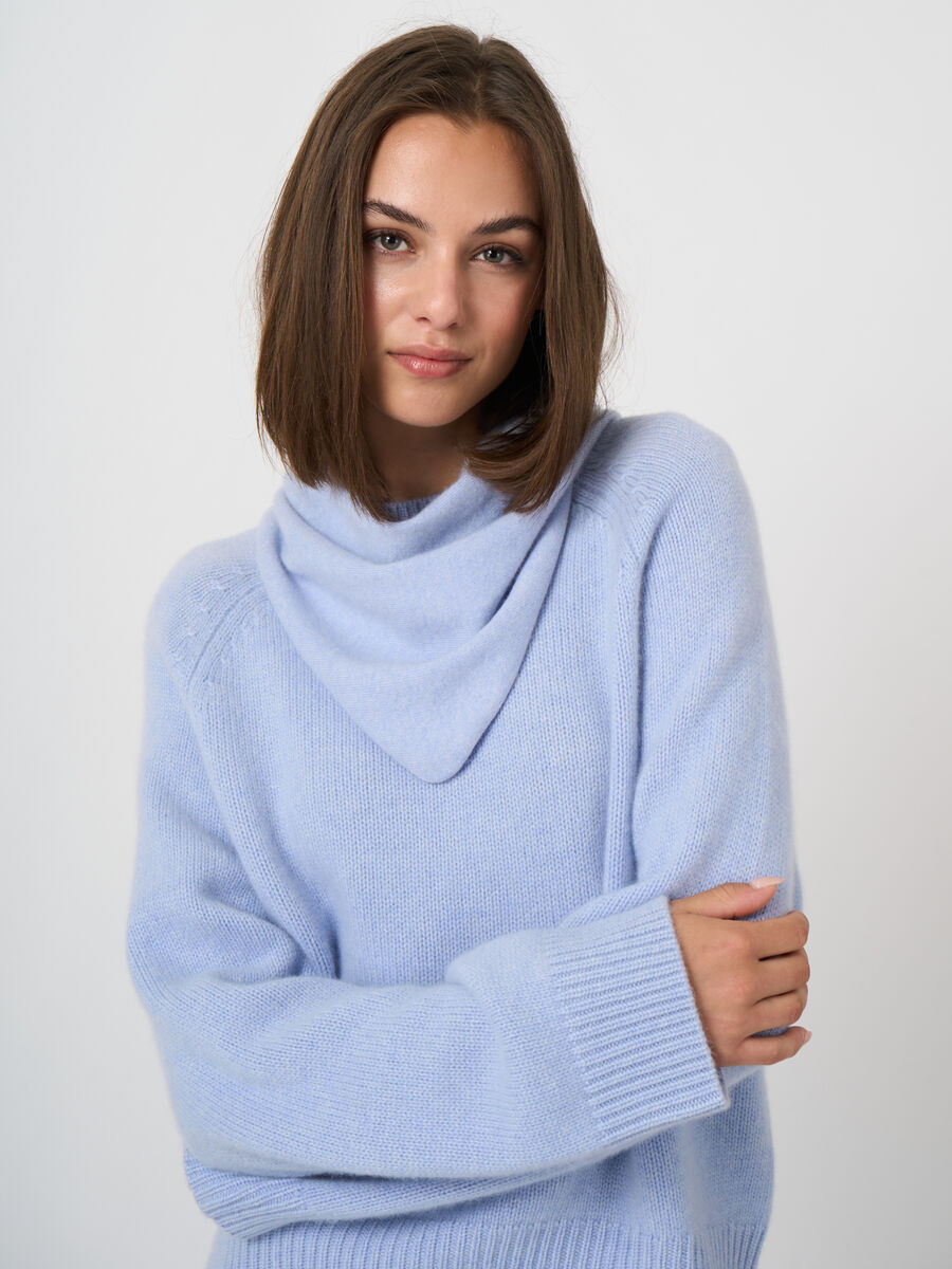 Fine-Knit Cashmere Triangle Scarf image number 0