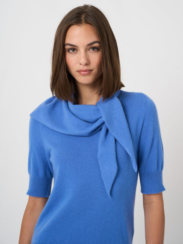 Fine-Knit Cashmere Triangle Scarf image number 1