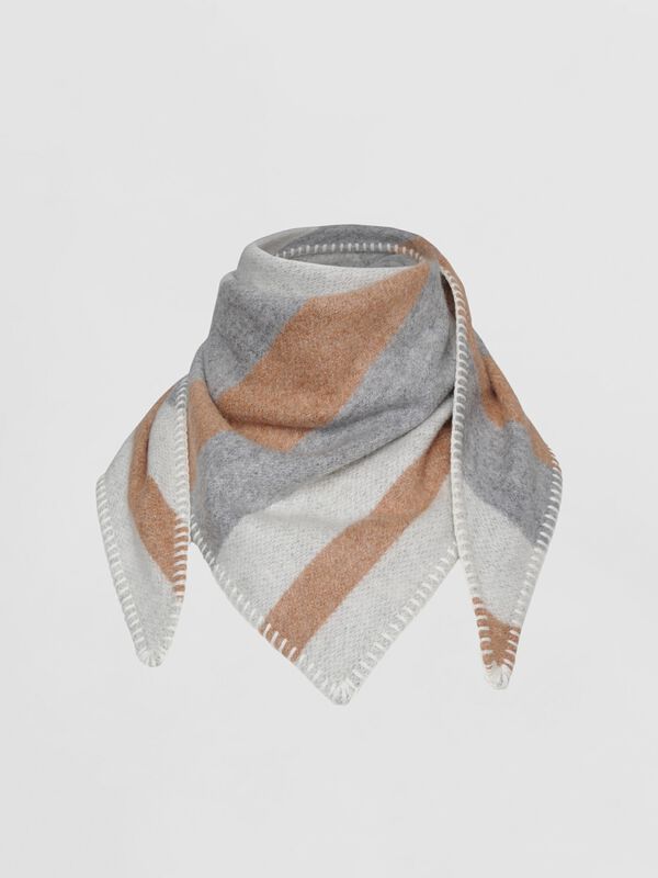 Bandana cachemire rayé tissé – couture point de cheval image number 2