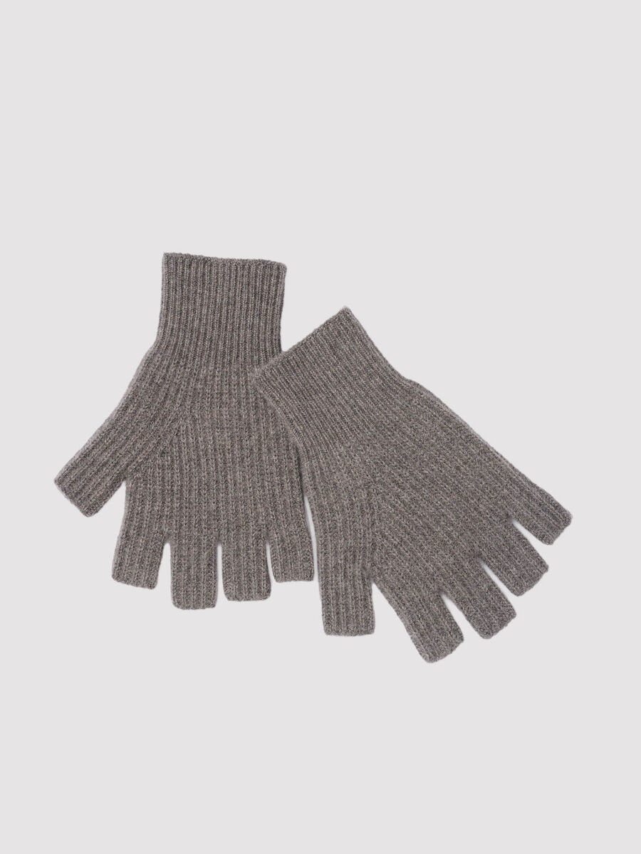 Rib-Knit Cashmere Fingerless Gloves image number 4