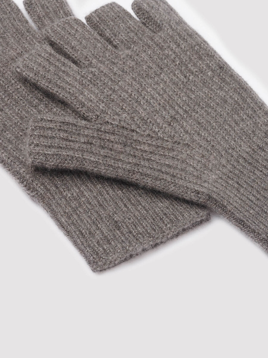 Rib-Knit Cashmere Fingerless Gloves image number 5