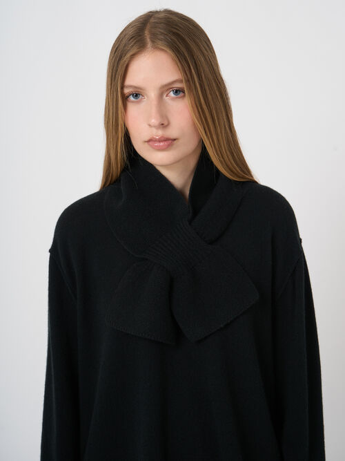 Rib-Knit Cashmere Pull-Through Scarf