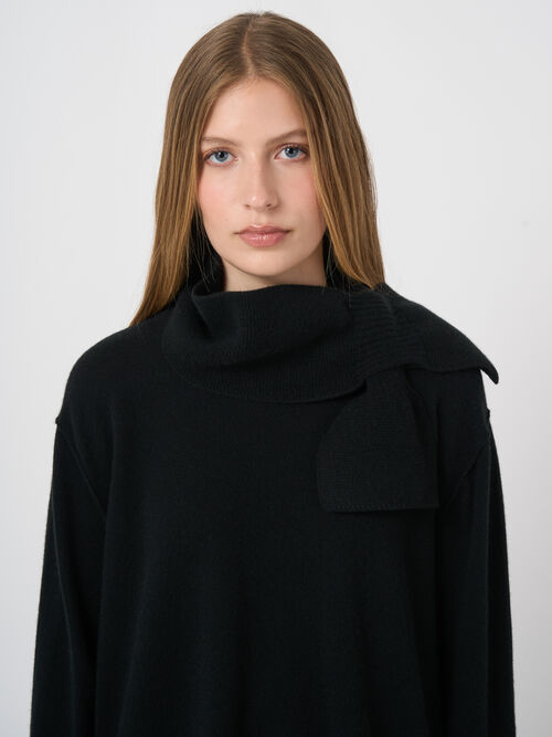 Rib-Knit Cashmere Pull-Through Scarf