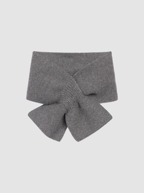Rib-Knit Cashmere Pull-Through Scarf