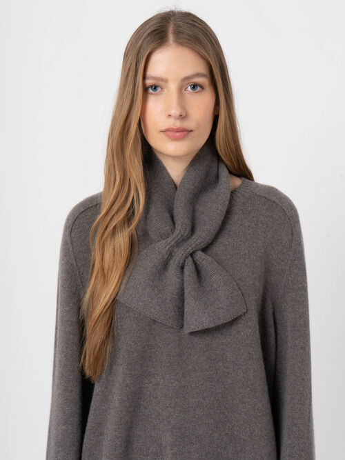Rib-Knit Cashmere Pull-Through Scarf