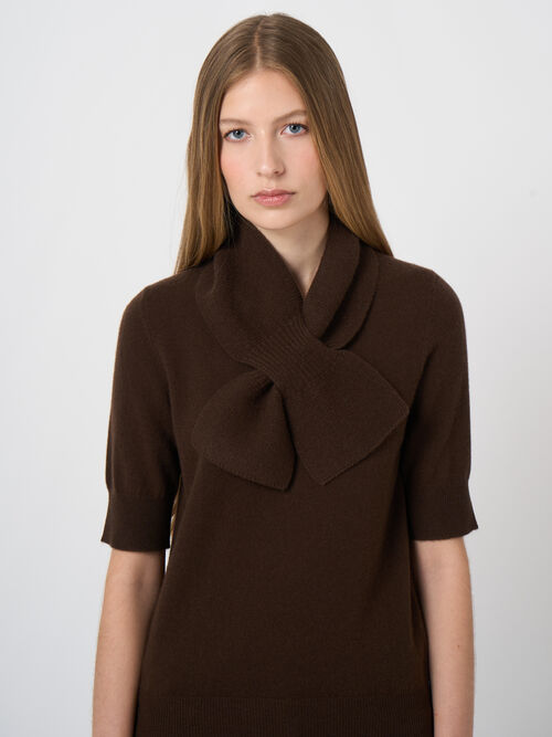 Rib-Knit Cashmere Pull-Through Scarf