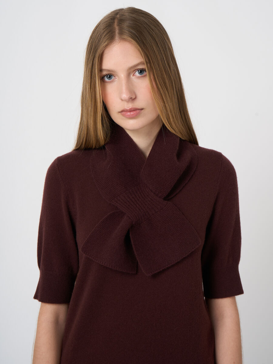 Rib-Knit Cashmere Pull-Through Scarf image number 1