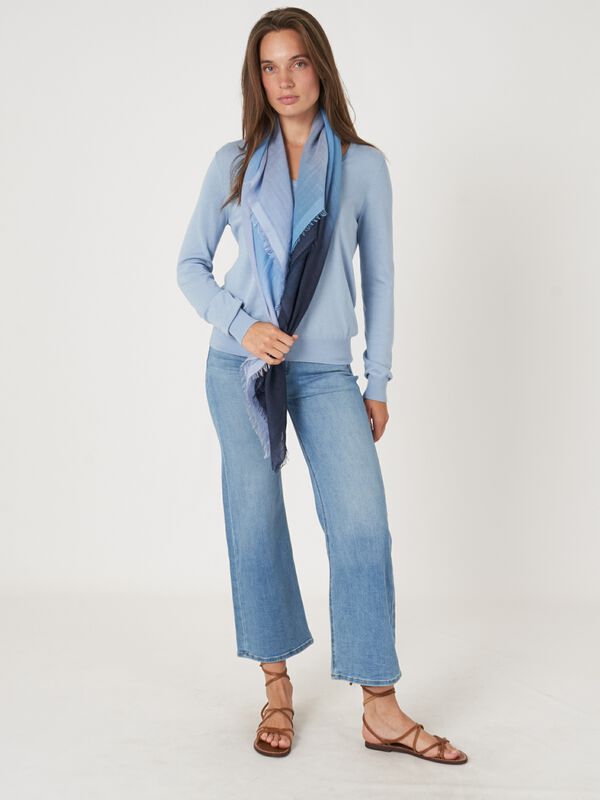 Woven scarf with tie dye print image number 3