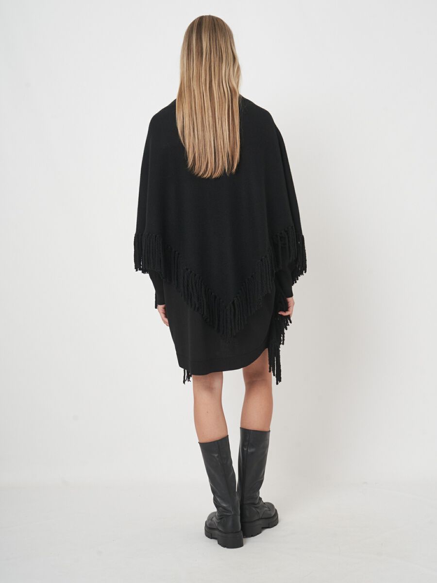 Grob gestrickter Kaschmir-Dreiecksschal mit Fransen image number 3