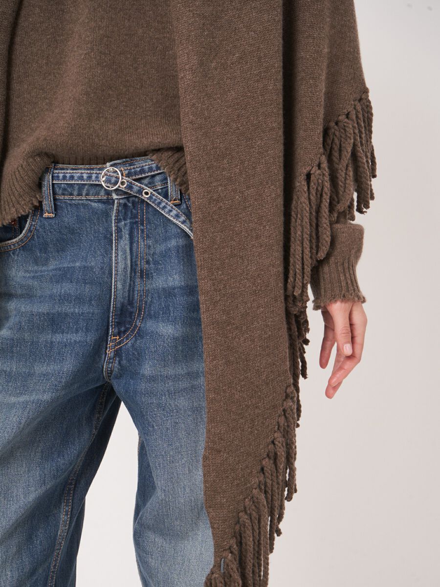 Écharpe en cachemire – forme triangulaire & franges image number 4