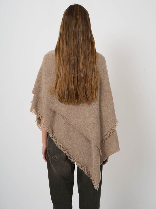 Wool-Cashmere Poncho with Button Closure image number 5