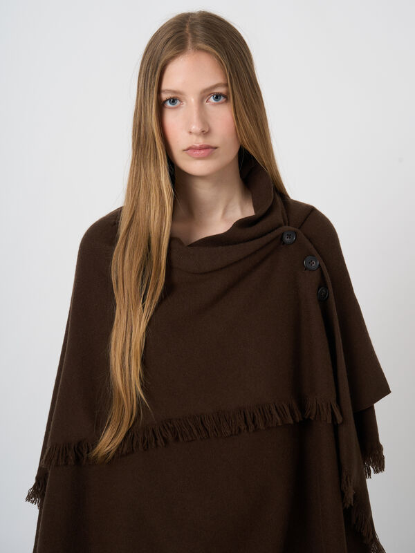 Woll-Kaschmir-Poncho mit Knopfverschluss image number 2