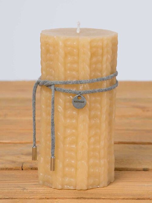 Kabelstrickkerze mit Beutel