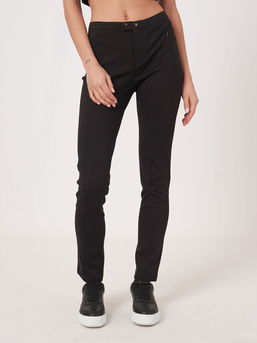 Pantalon en ponte avec couturre visible sur le devant image number 0