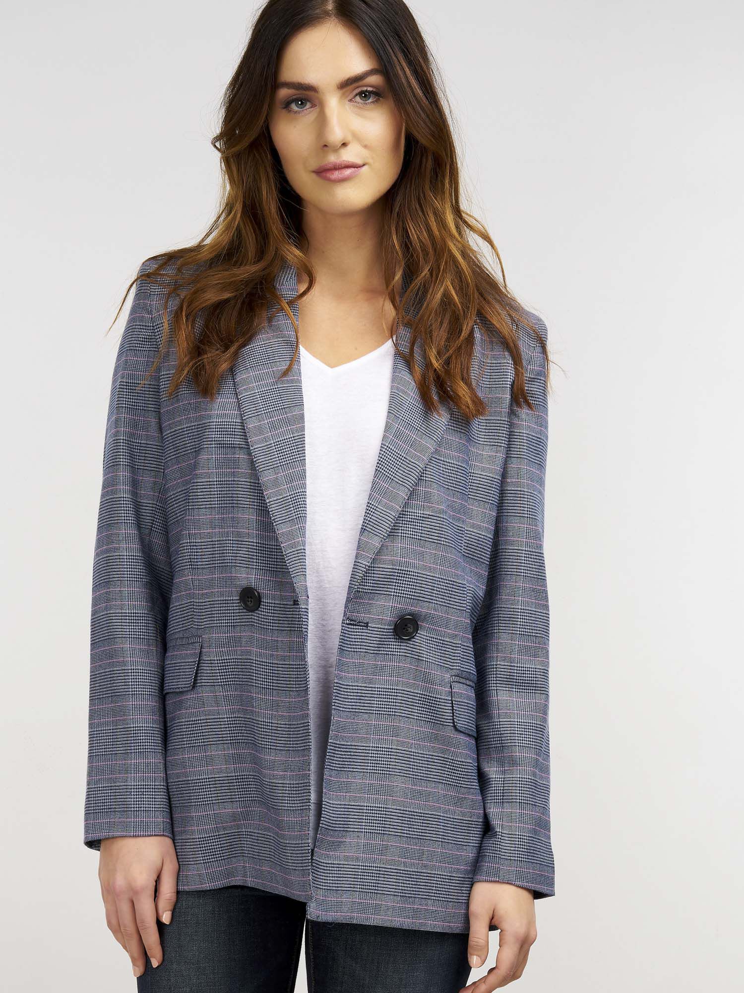 Oversized check blazer