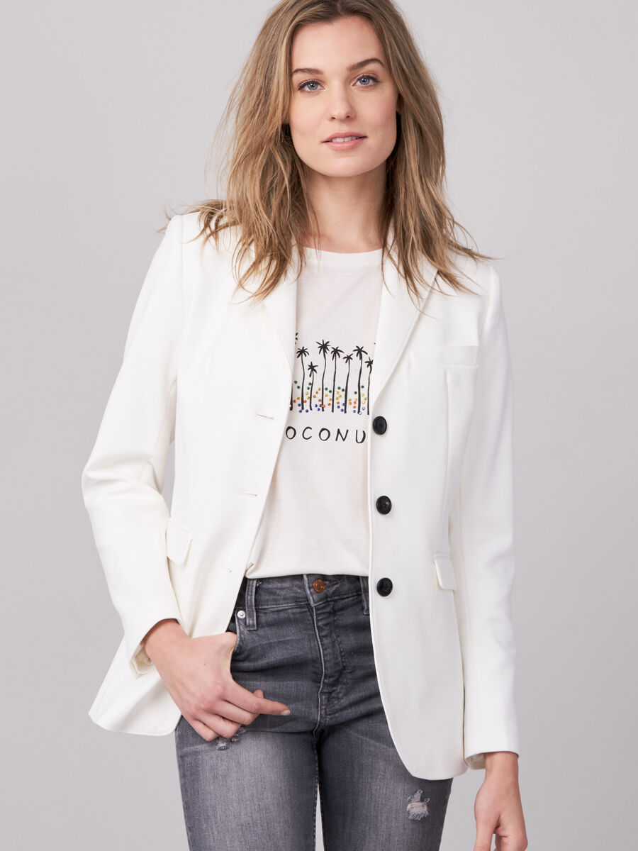 Fitted cotton blend blazer