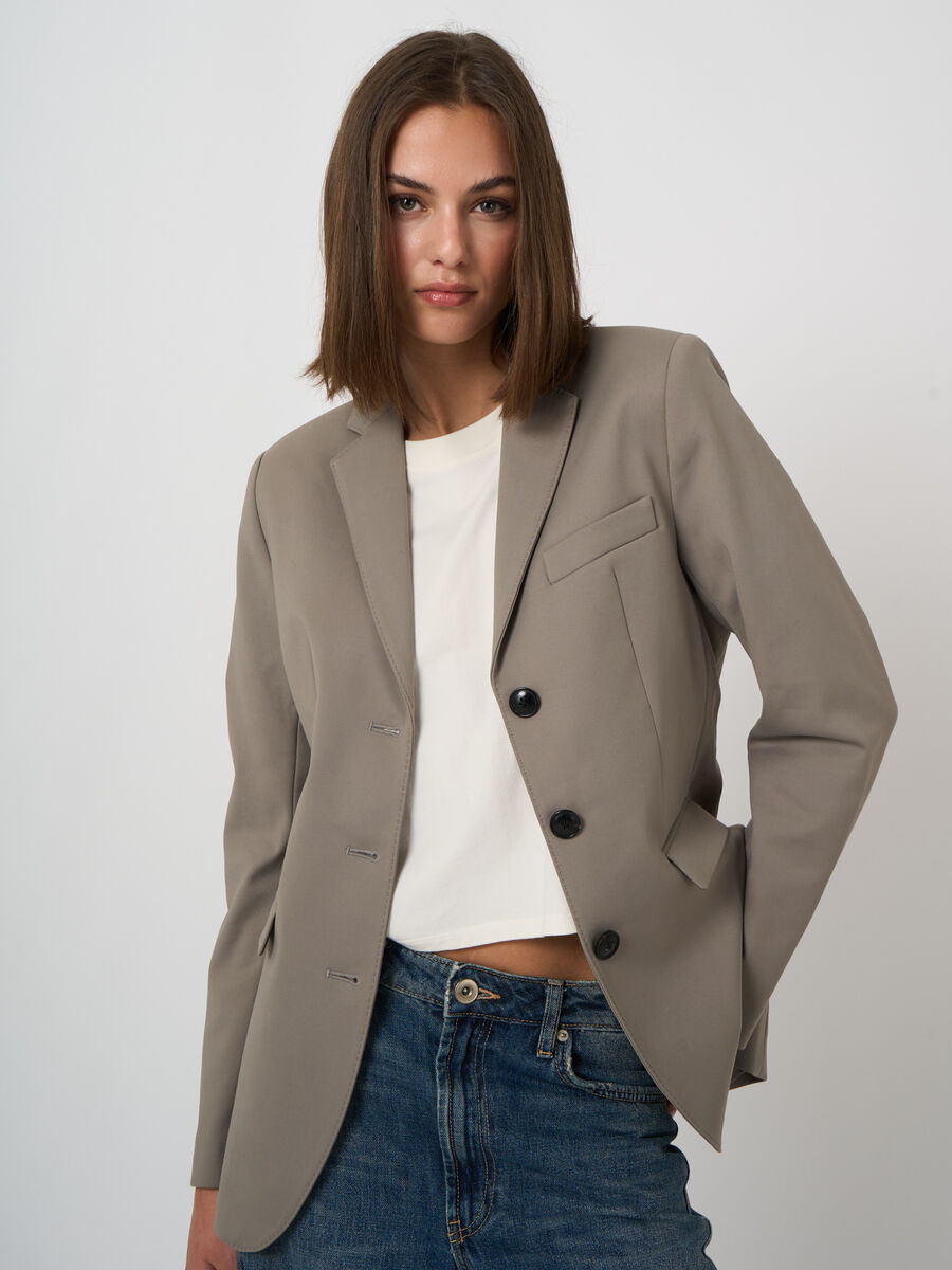 Taillierter Blazer aus Baumwollmischung image number 0