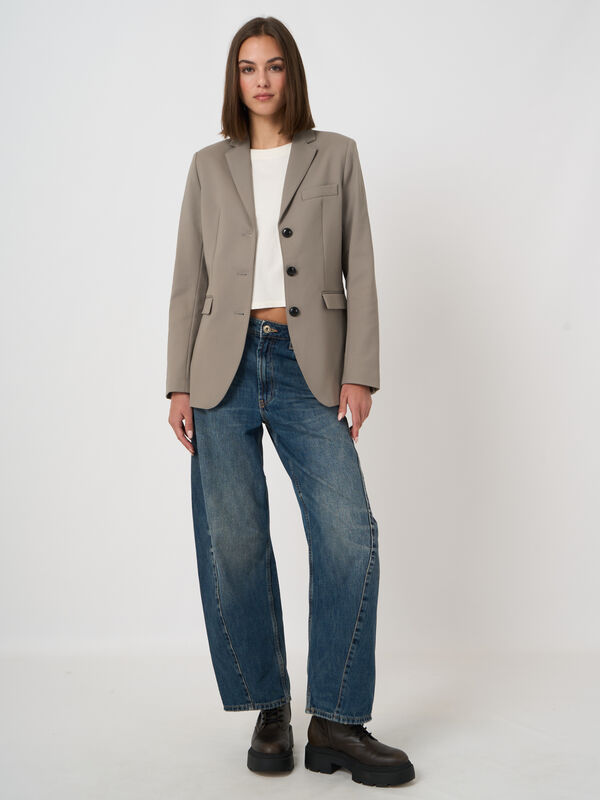 Fitted cotton blend blazer image number 3