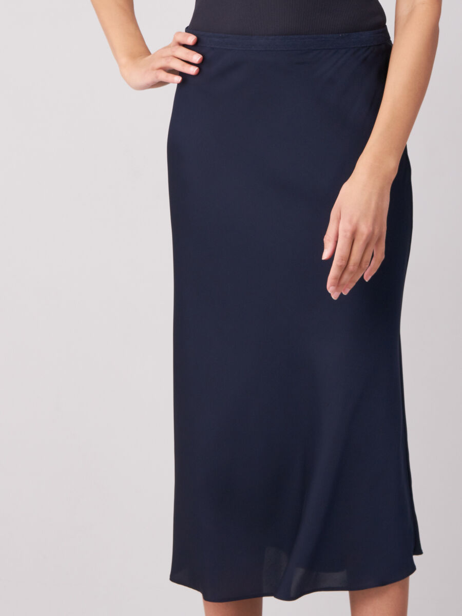 Jupe en soie avec ceinture taille &eacute;lastique image number 0