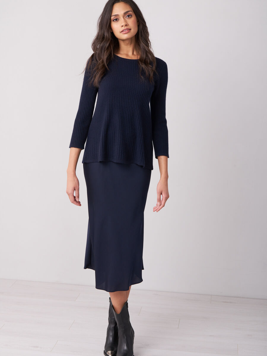 Jupe en soie avec ceinture taille &eacute;lastique image number 3