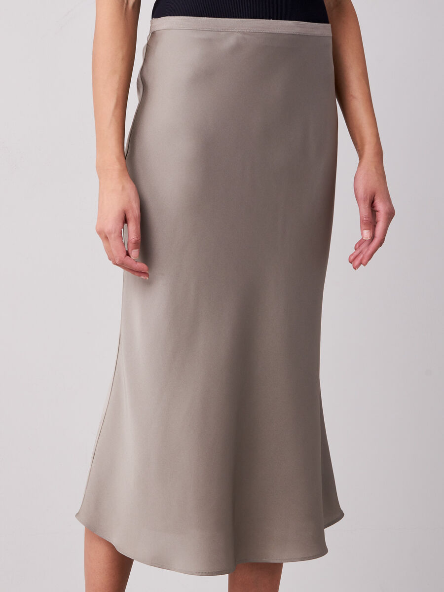 Jupe en soie avec ceinture taille &eacute;lastique image number 0