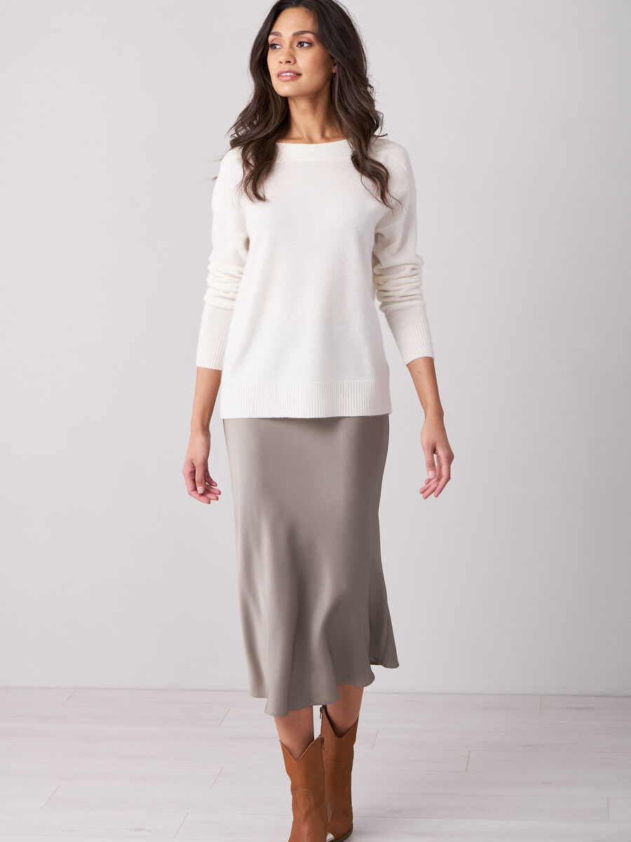 Jupe en soie avec ceinture taille &eacute;lastique image number 3