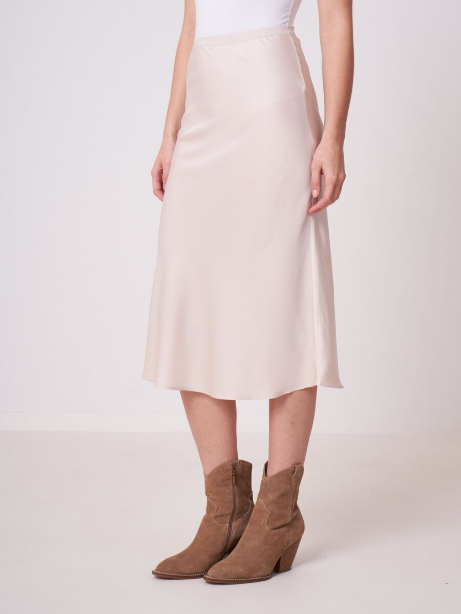 Jupe en soie avec ceinture taille &eacute;lastique image number 3