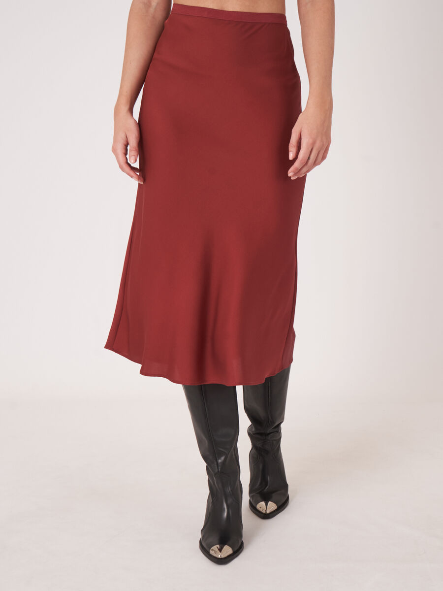 Jupe en soie avec ceinture taille &eacute;lastique image number 0