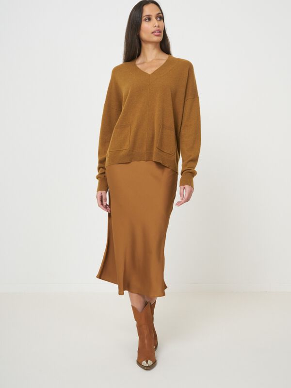 Jupe en soie avec ceinture taille &eacute;lastique image number 3