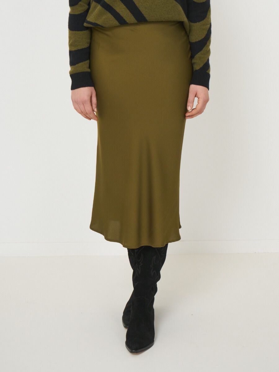 Jupe en soie avec ceinture taille &eacute;lastique image number 0