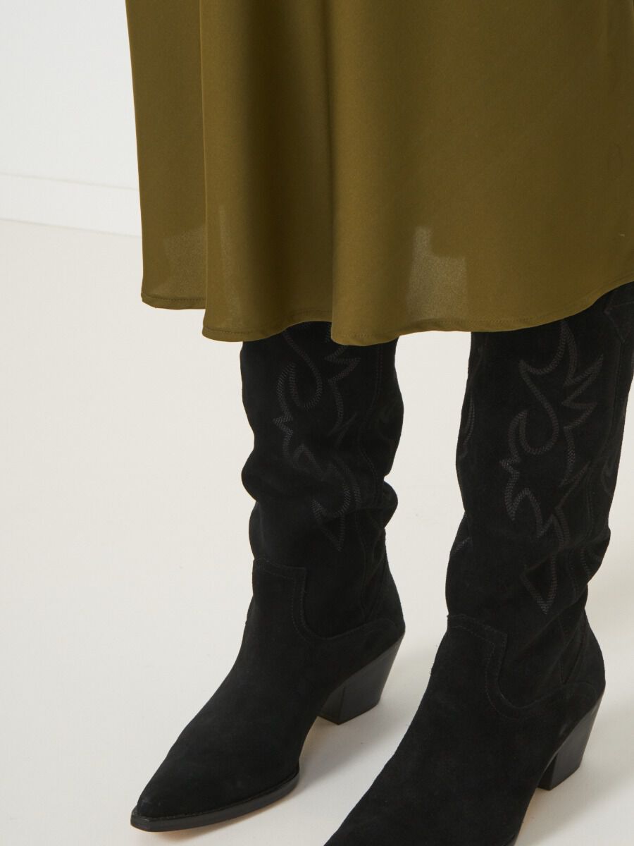 Jupe en soie avec ceinture taille &eacute;lastique image number 2