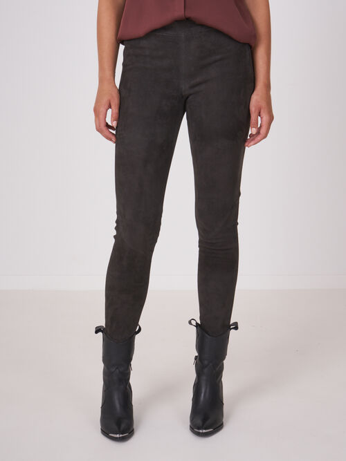 Suede leather leggings