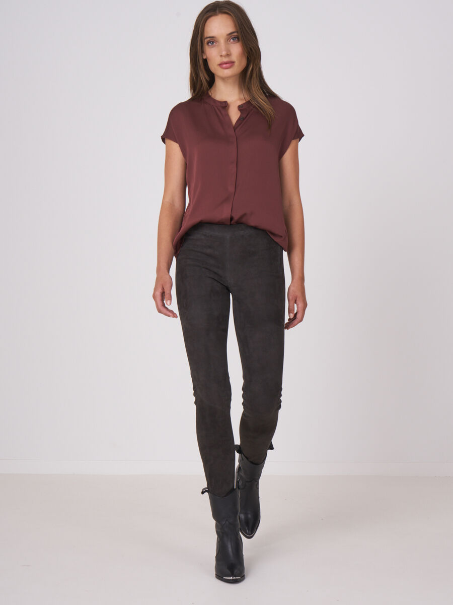 Suede leather leggings image number 3