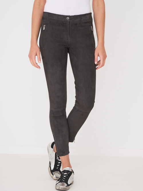 Suede leather trousers