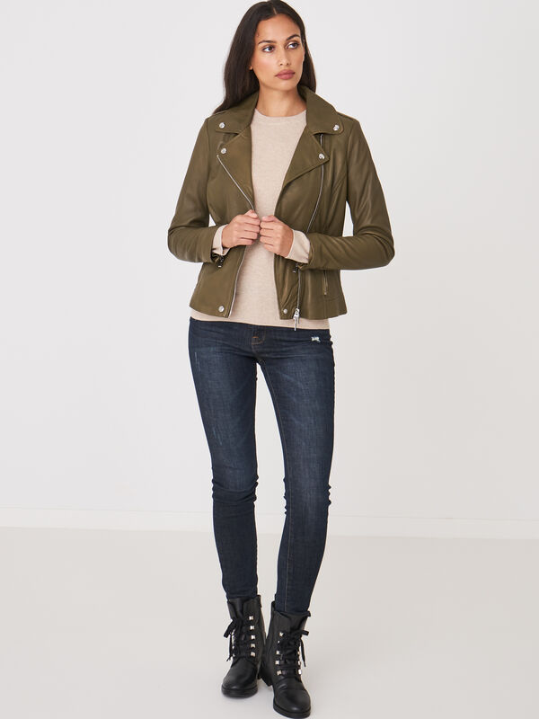 Blouson biker en cuir image number 3