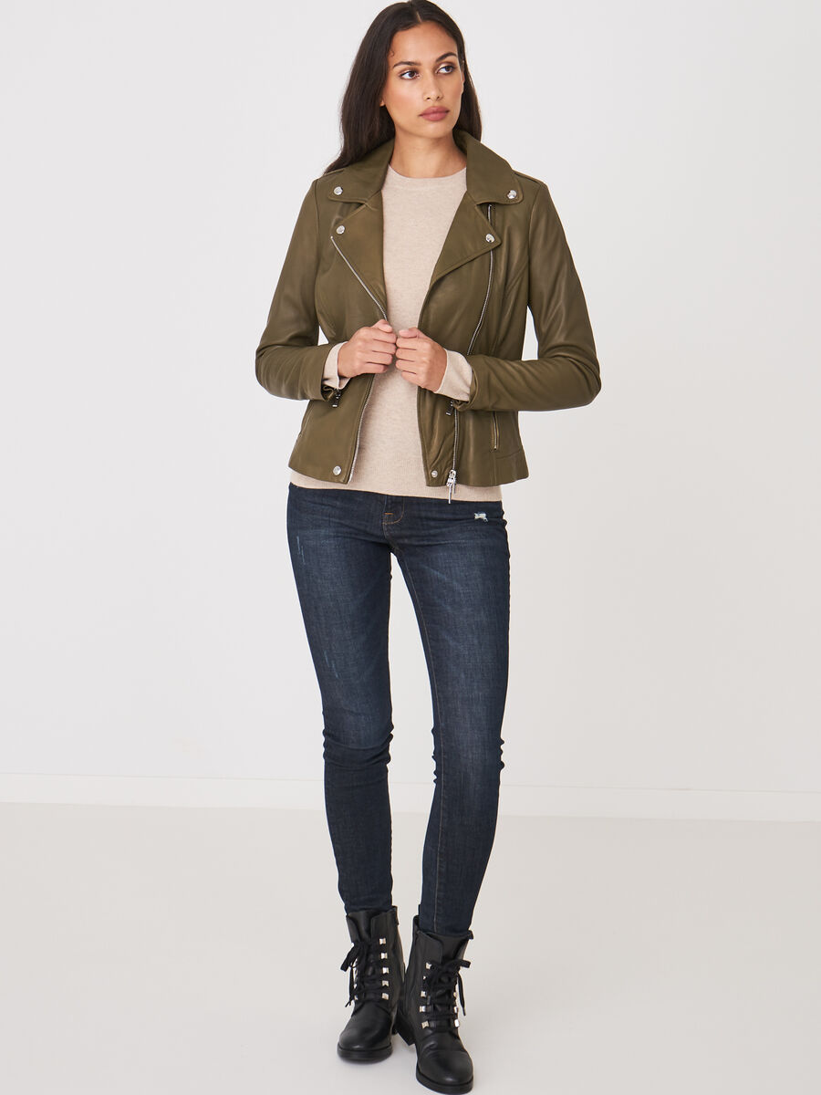 Leren bikerjas image number 3