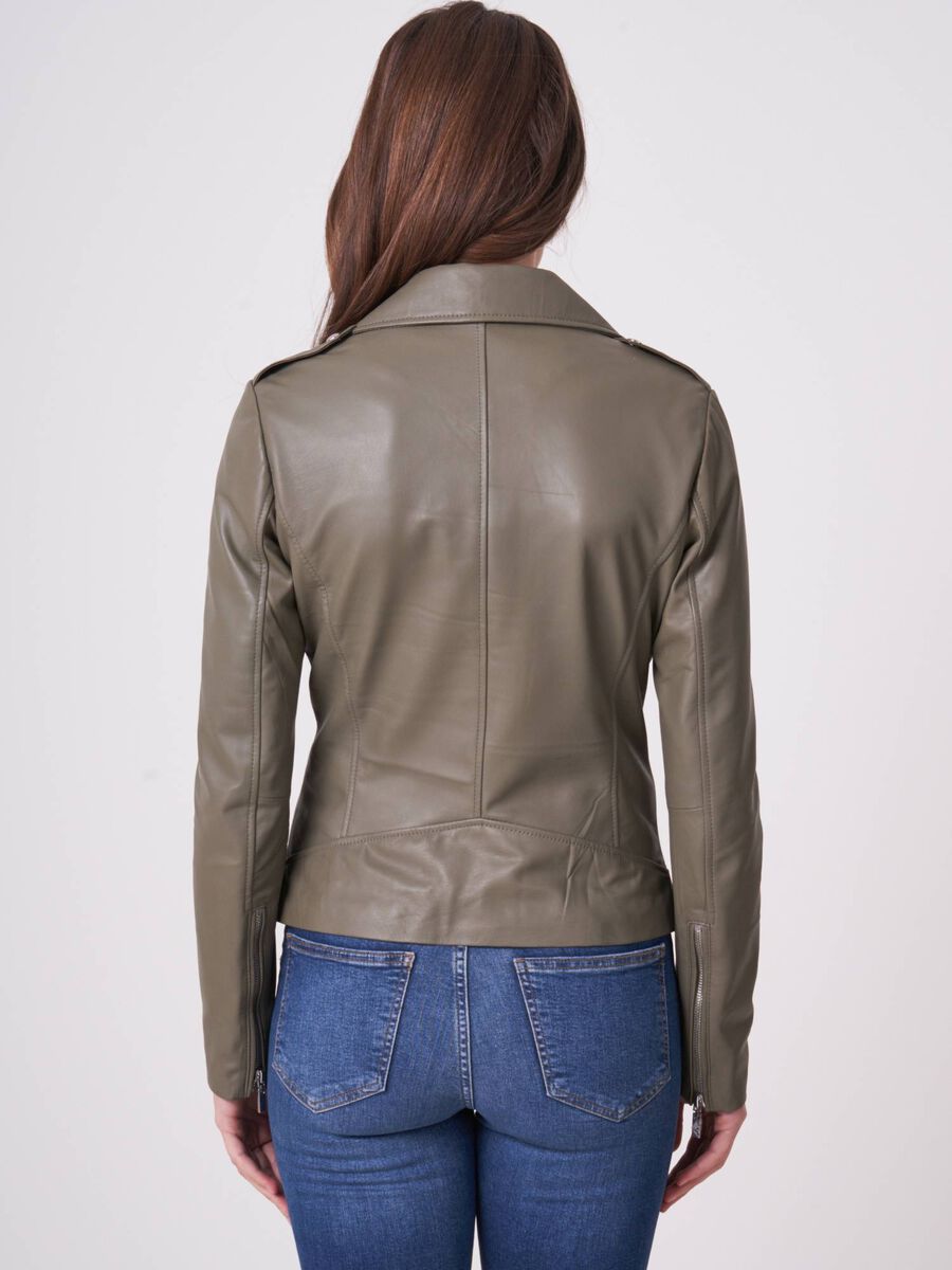 Blouson biker en cuir image number 1
