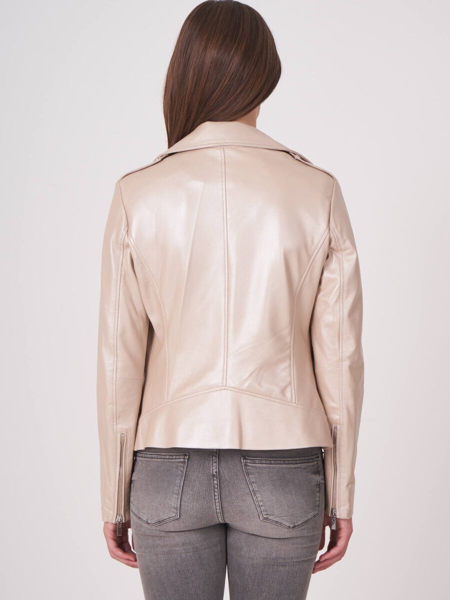 Leather biker jacket image number 1