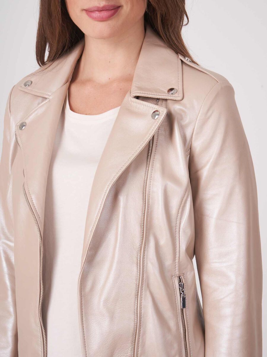 Leather biker jacket image number 2