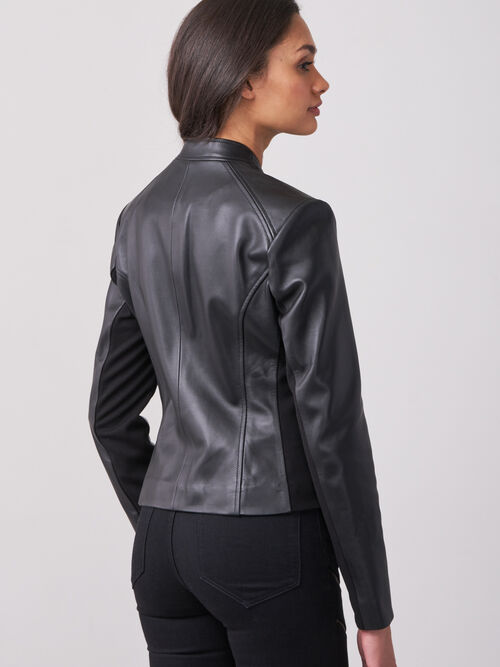 Cropped leather jacket