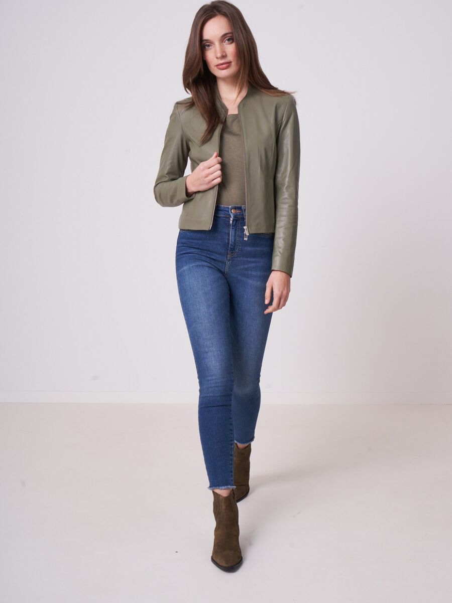 Korte leren jack image number 3