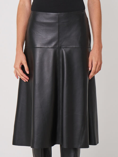 A-line leather skirt