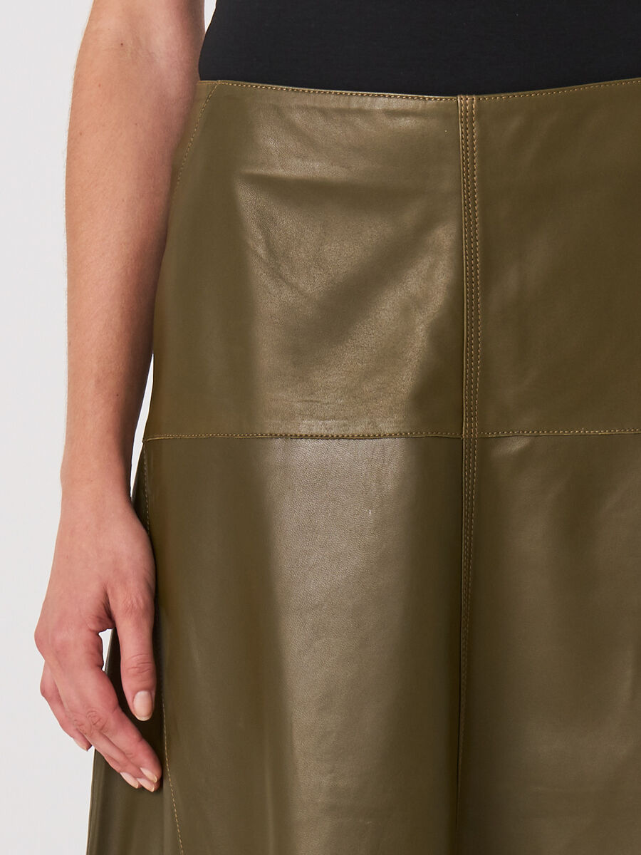 A-line leather skirt image number 2